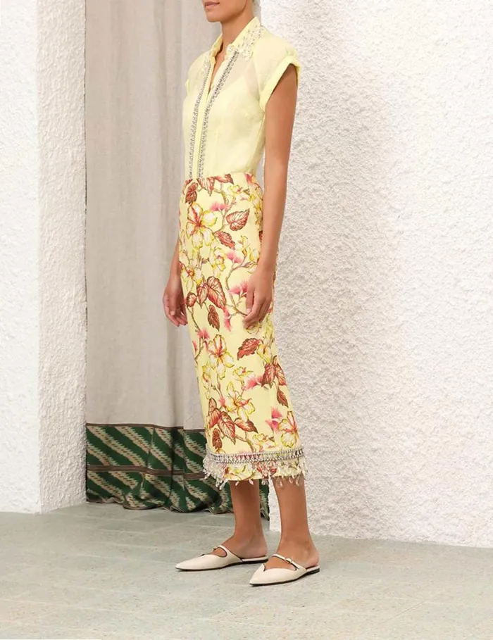 Women Tops Zimmermann Matchmaker Diamante Blouse Lemon