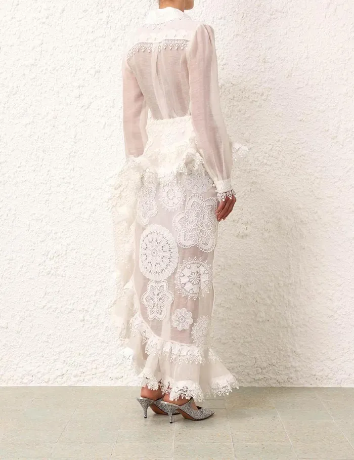 Women Tops Zimmermann Matchmaker Doily Shirt Ivory
