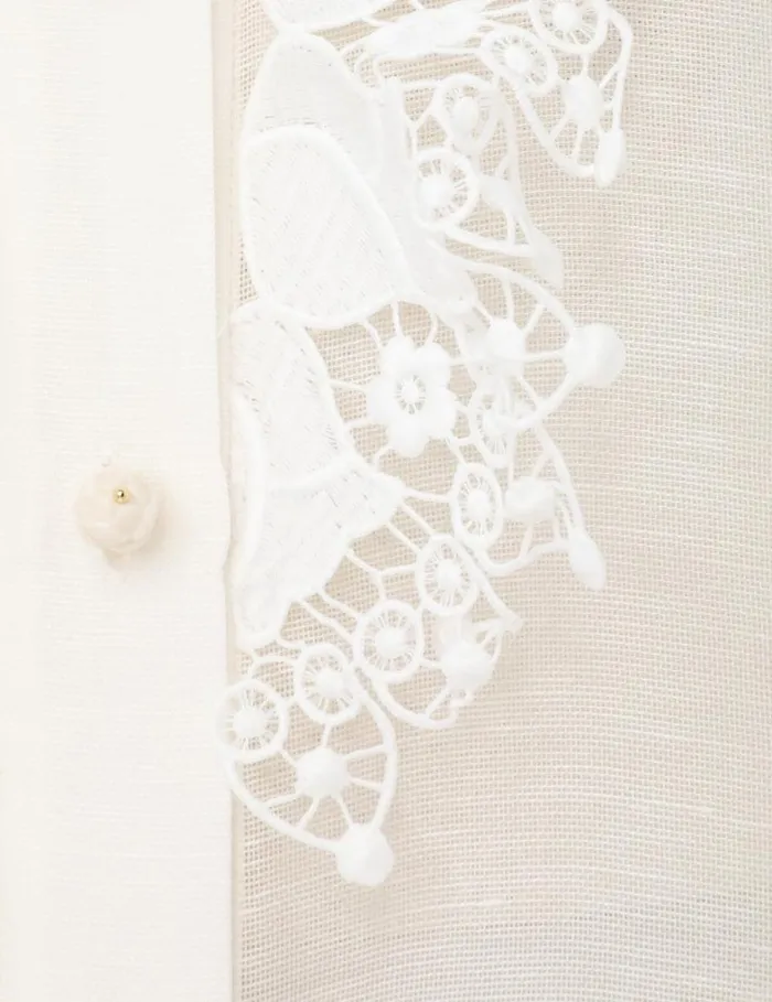 Women Tops Zimmermann Matchmaker Doily Shirt Ivory