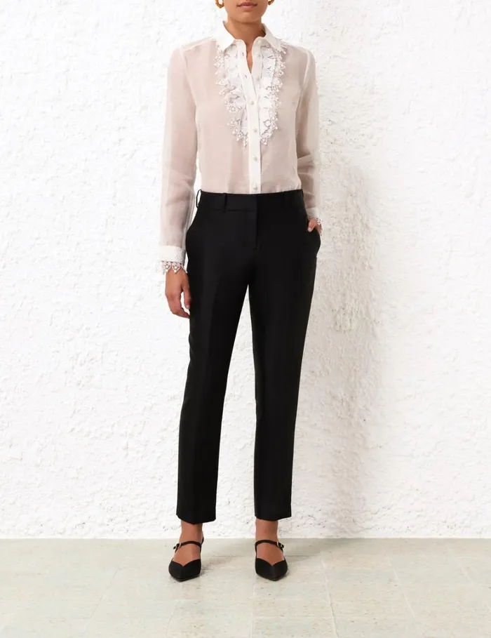 Women Tops Zimmermann Matchmaker Doily Shirt Ivory