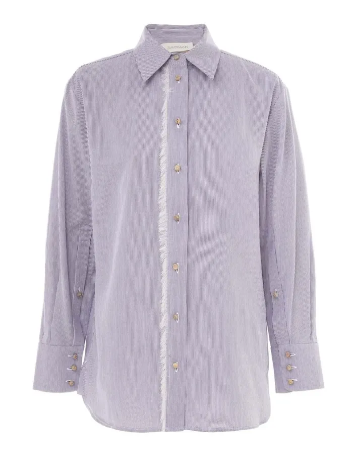 Women Tops Zimmermann Matchmaker Embroidered Shirt Stripe