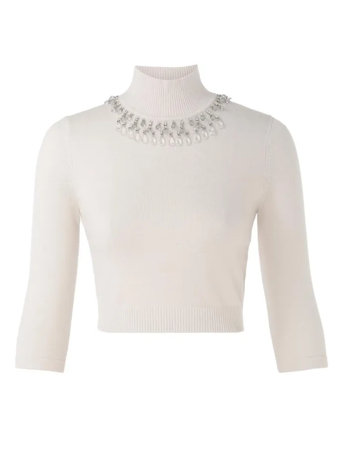 Women Tops Zimmermann Matchmaker High Neck Crop Top Parchment
