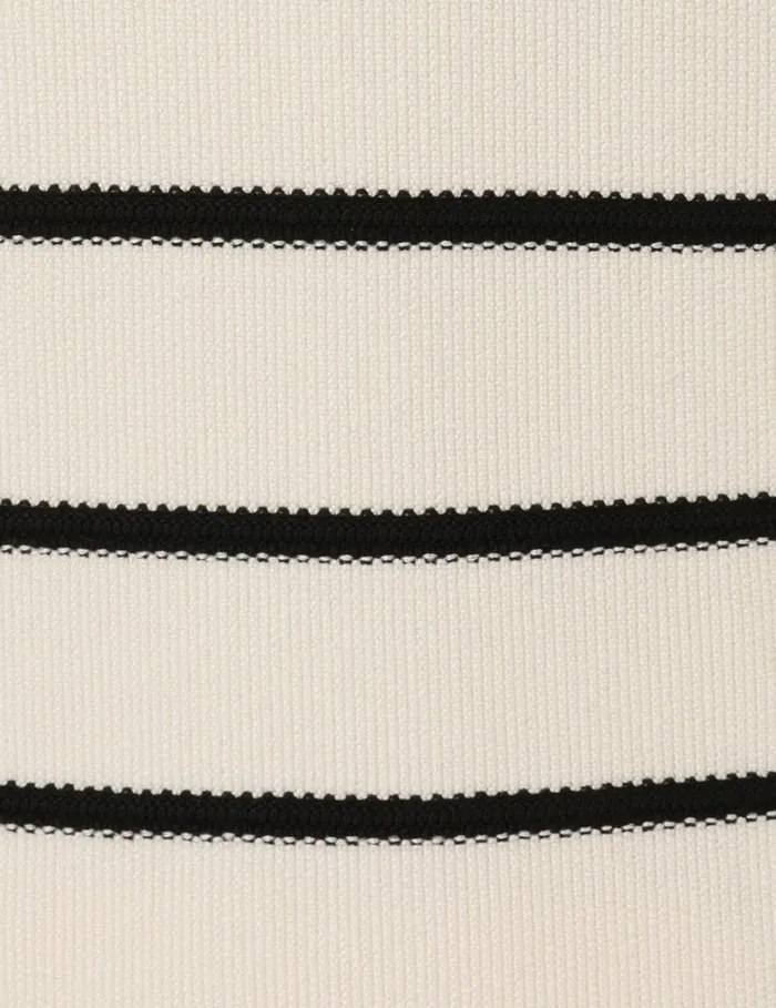 Women Tops Zimmermann Matchmaker Knit Stripe Polo Creamblack