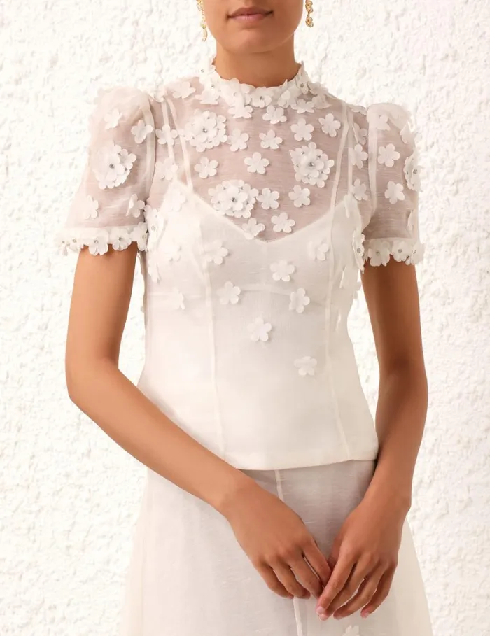 Women Tops Zimmermann Matchmaker Lift Off Top Ivory