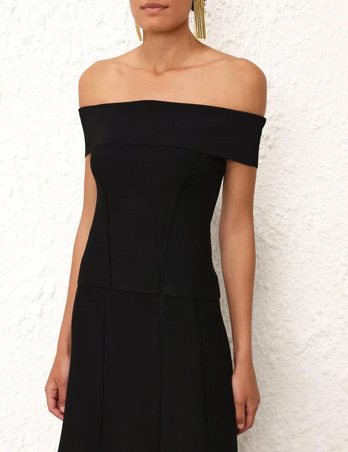 Women Tops Zimmermann Matchmaker OffShoulder Top Black