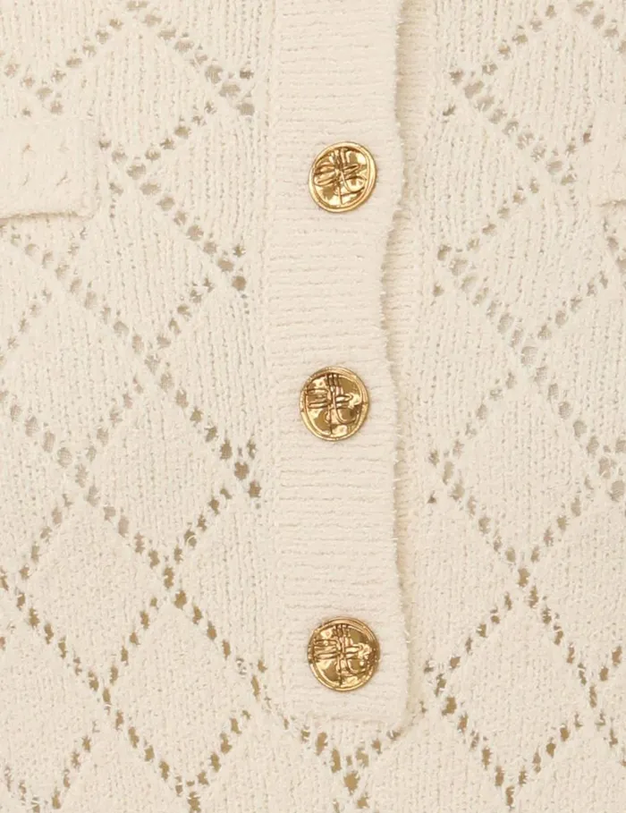 Women Tops Zimmermann Matchmaker Pointelle Polo Top Cream