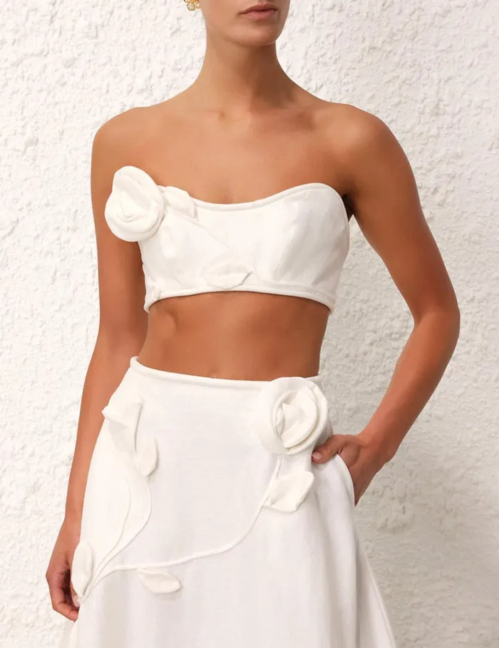 Women Tops Zimmermann Matchmaker Rose Bra Ivory