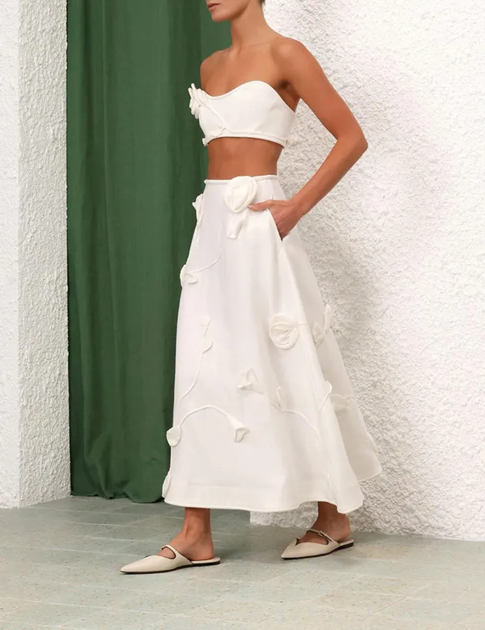 Women Tops Zimmermann Matchmaker Rose Bra Ivory