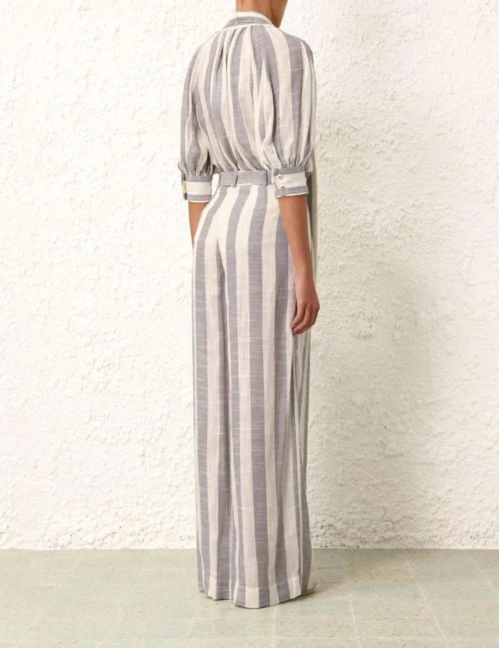 Women Tops Zimmermann Matchmaker Swing Blouse Bluecream Stripe