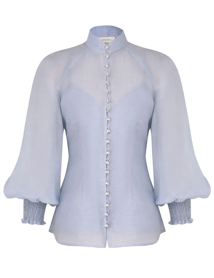 Women Tops Zimmermann Natura Blouse Lilac Blue