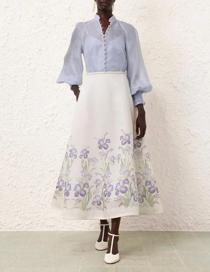 Women Tops Zimmermann Natura Blouse Lilac Blue