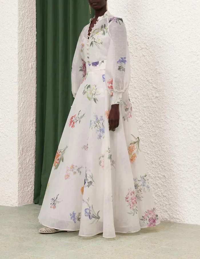 Women Tops Zimmermann Natura Blouse Multi Botanical Ivory