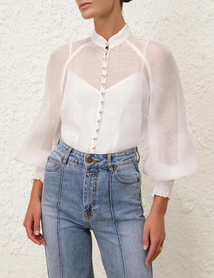 Women Tops Zimmermann Natura Blouse Natural
