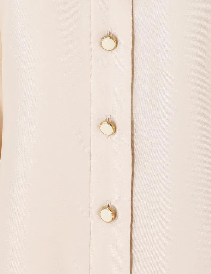 Women Tops Zimmermann Natura Blouson Shirt Pearl