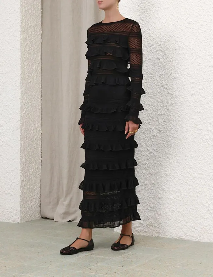 Women Tops Zimmermann Natura Frill Top Black