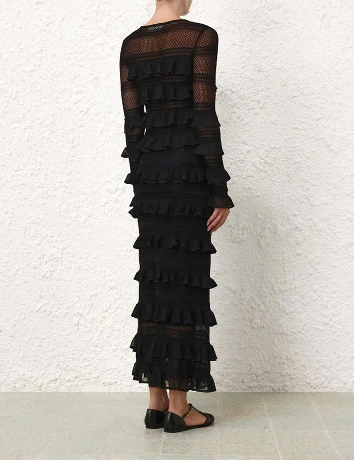 Women Tops Zimmermann Natura Frill Top Black