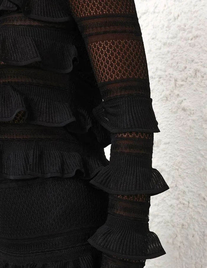 Women Tops Zimmermann Natura Frill Top Black