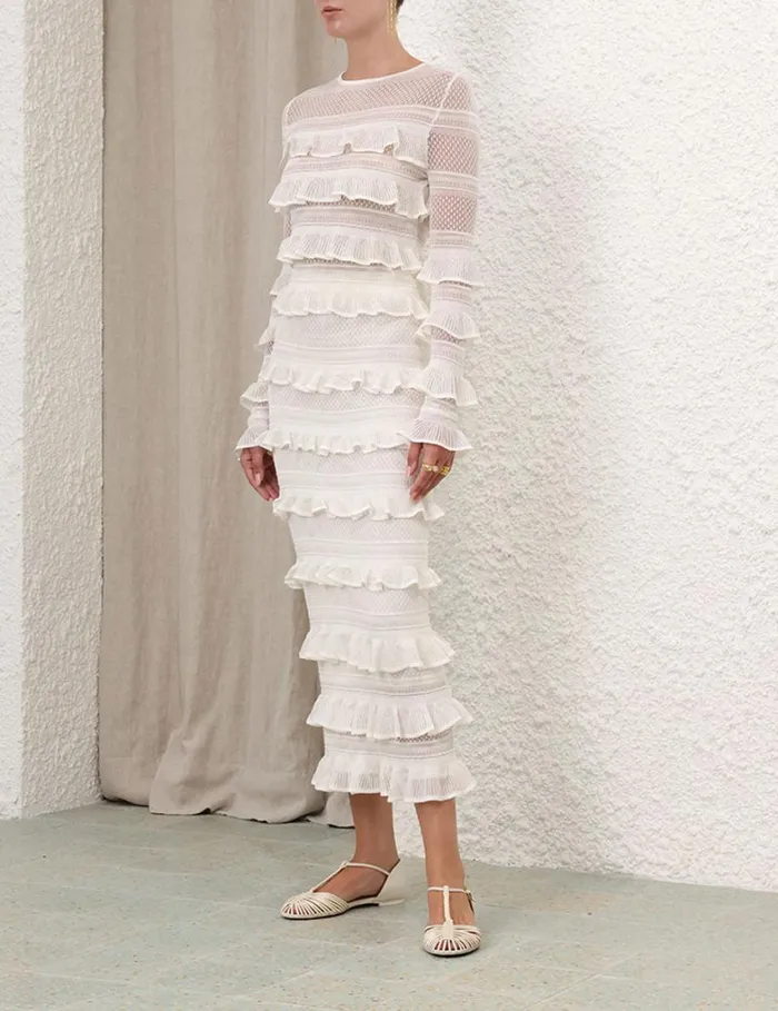 Women Tops Zimmermann Natura Frill Top Parchment