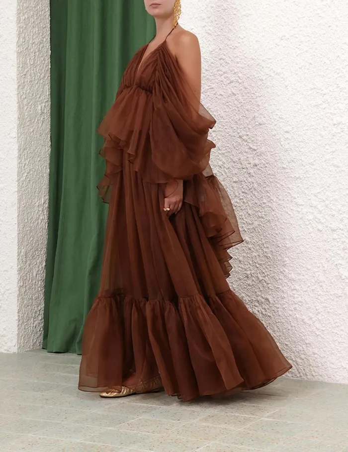 Women Tops Zimmermann Natura Gathered Top Toffee
