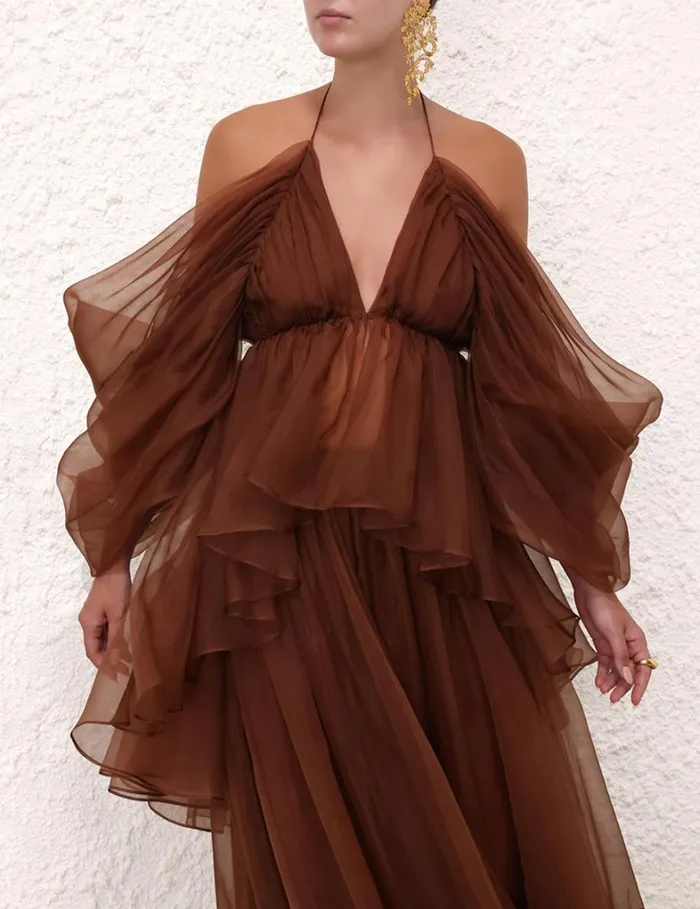 Women Tops Zimmermann Natura Gathered Top Toffee