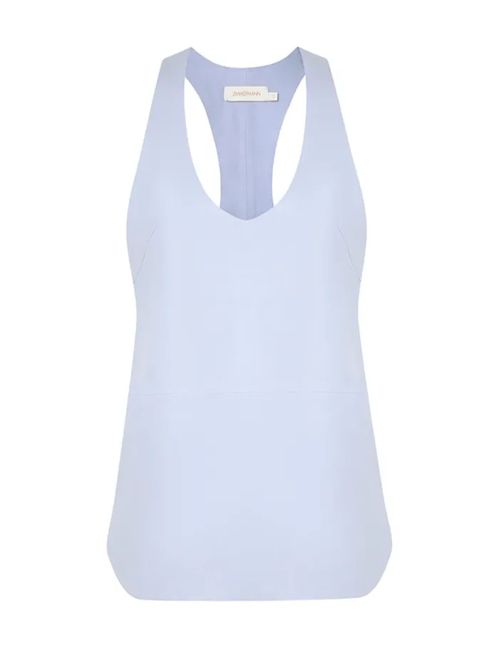 Women Tops Zimmermann Natura Leather Tank Lilac Blue