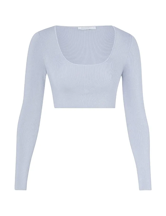 Women Tops Zimmermann Natura Metallic Scoop Top Blue