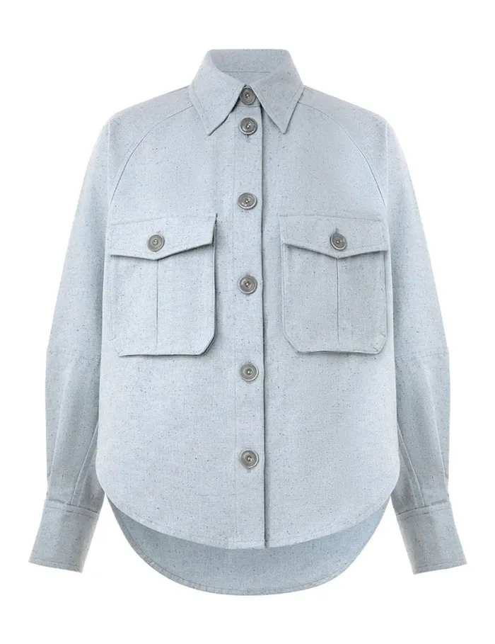 Women Tops Zimmermann Natura Oversized Pocket Jacket Chambray