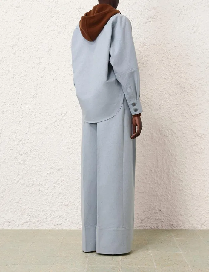 Women Tops Zimmermann Natura Oversized Pocket Jacket Chambray