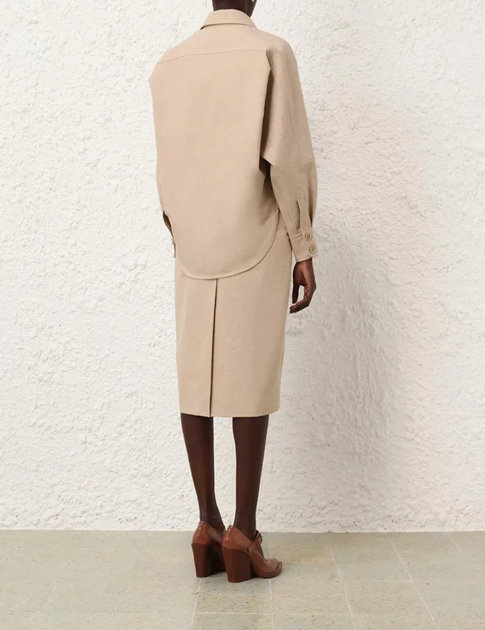Women Tops Zimmermann Natura Oversized Pocket Jacket Natural