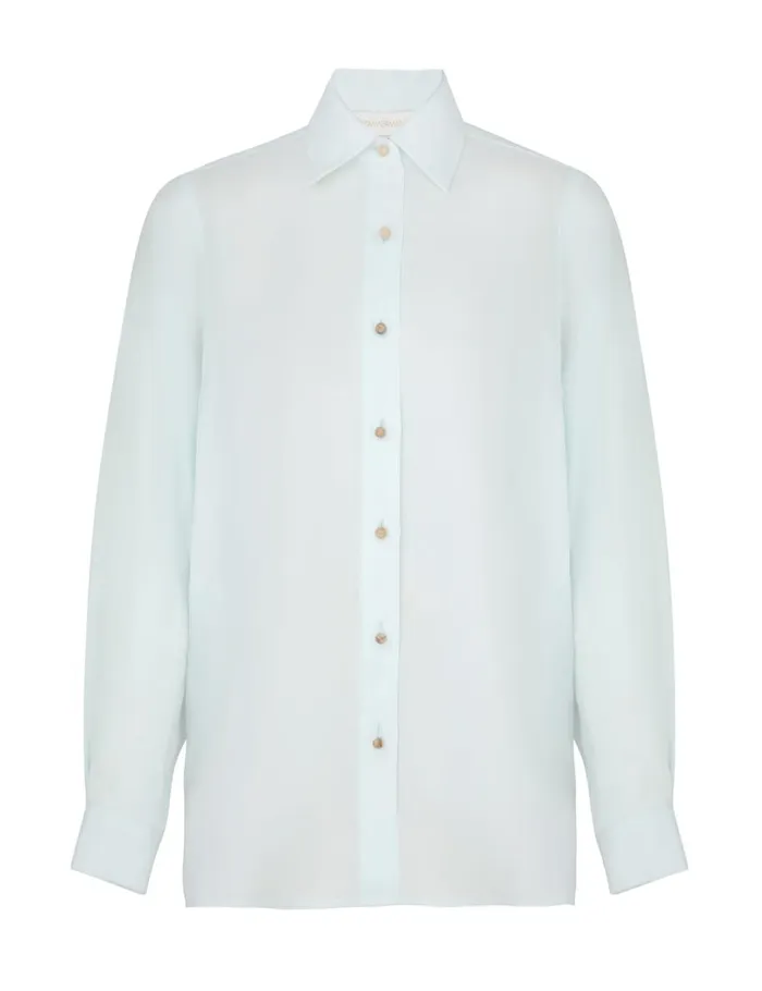Women Tops Zimmermann Natura Oversized Shirt Mint