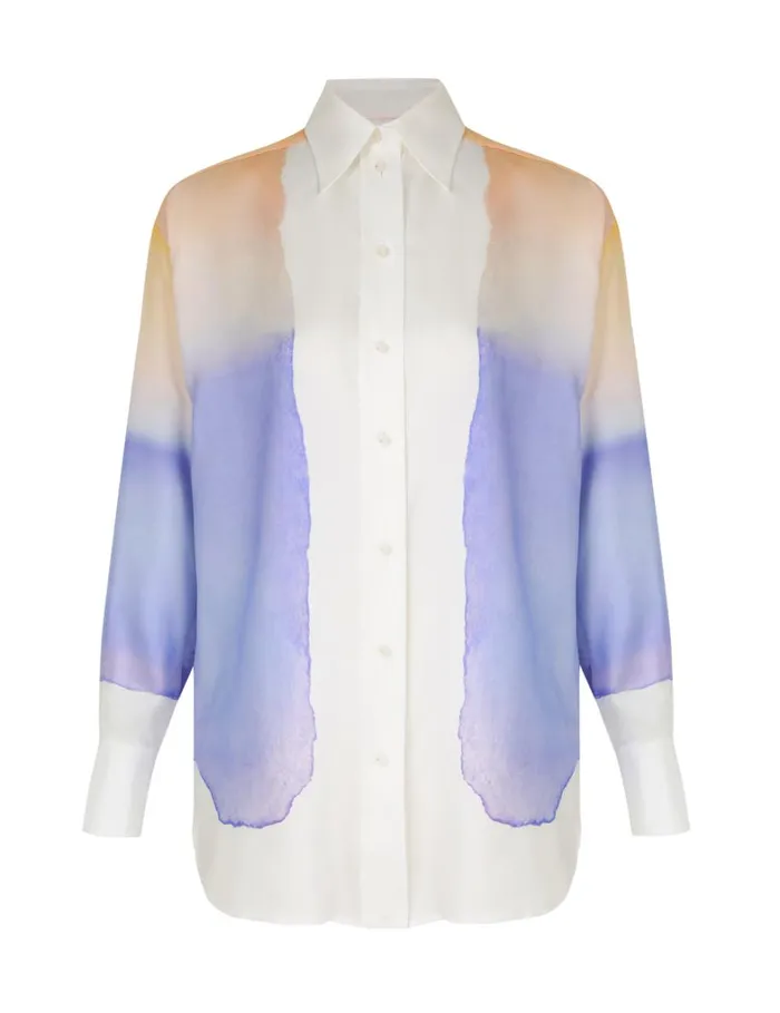 Women Tops Zimmermann Natura Relaxed Shirt Blue Fields