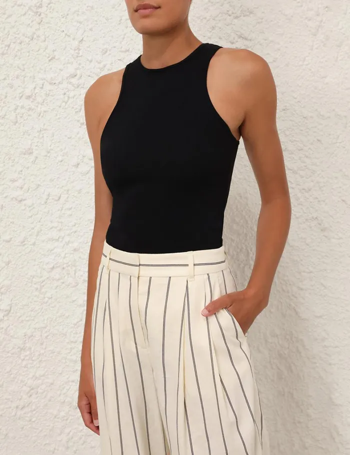 Women Tops Zimmermann Natura Reverse Racer Tank Black