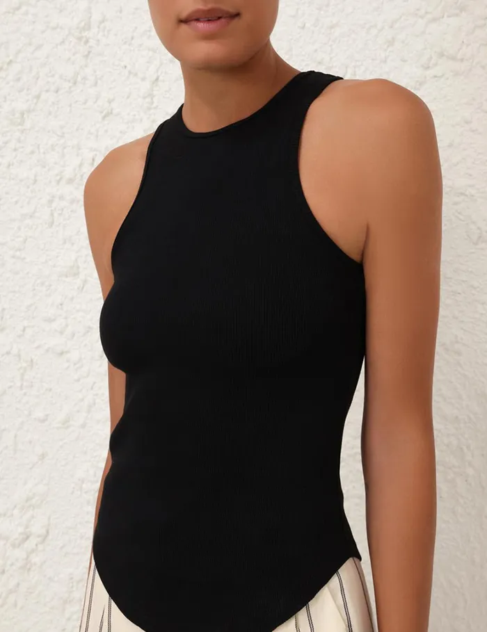 Women Tops Zimmermann Natura Reverse Racer Tank Black