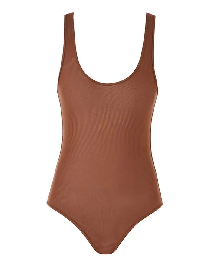 Women Tops Zimmermann Natura Scoop Bodysuit Toffee