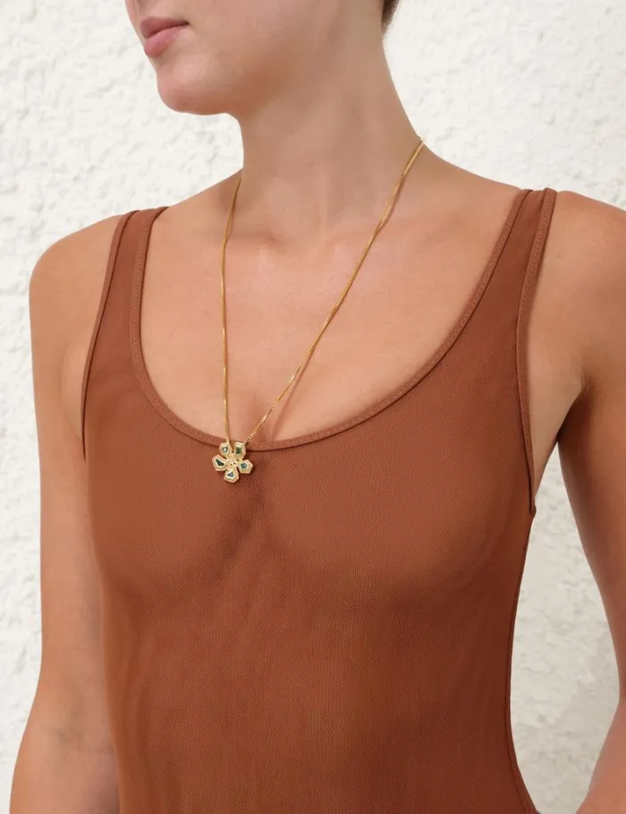 Women Tops Zimmermann Natura Scoop Bodysuit Toffee