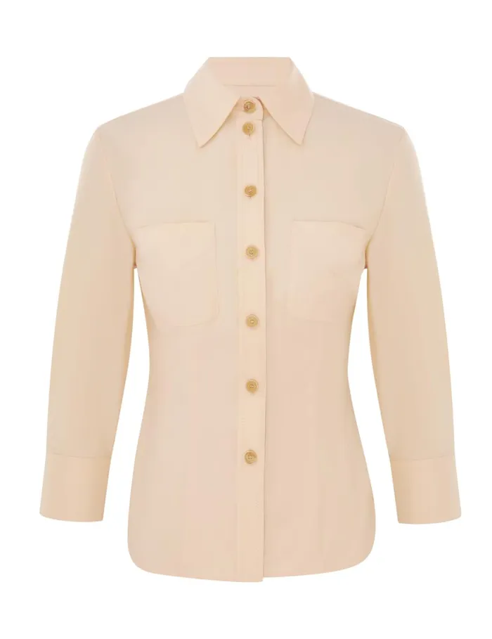 Women Tops Zimmermann Natura Shrunken Shirt Peach