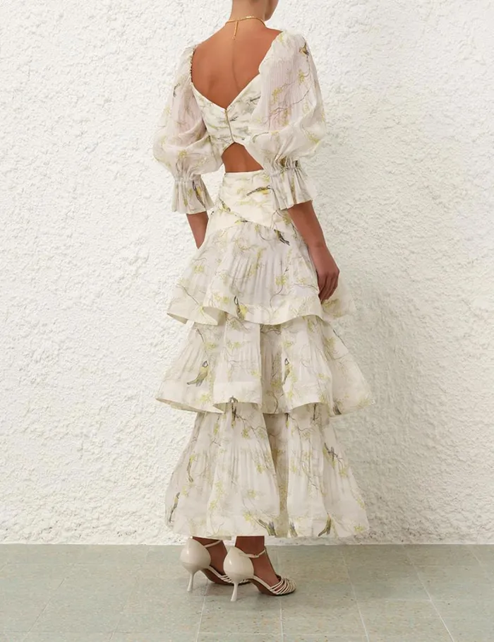 Women Tops Zimmermann Pleated Bodice Acacia Birds