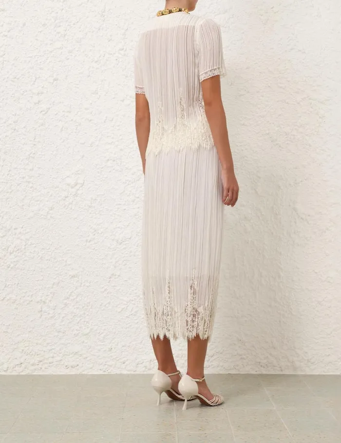 Women Tops Zimmermann Pleated Top Cream