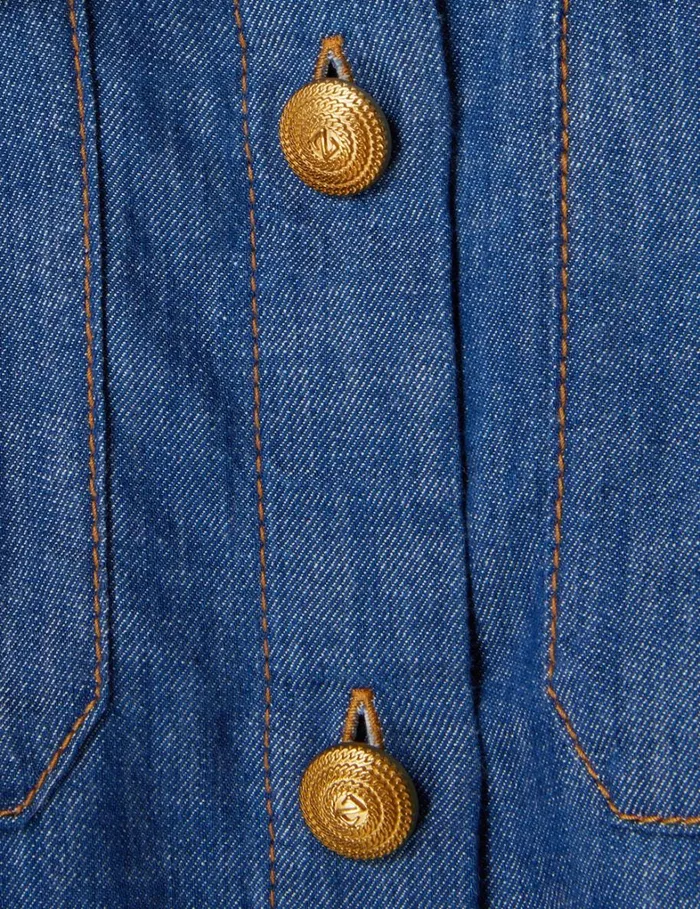 Women Tops Zimmermann Raglan Denim Shirt Railway Blue