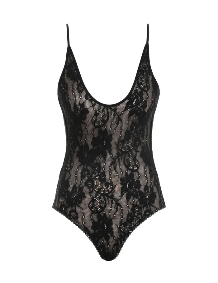 Women Tops Zimmermann Scoop Neck Bodysuit Black