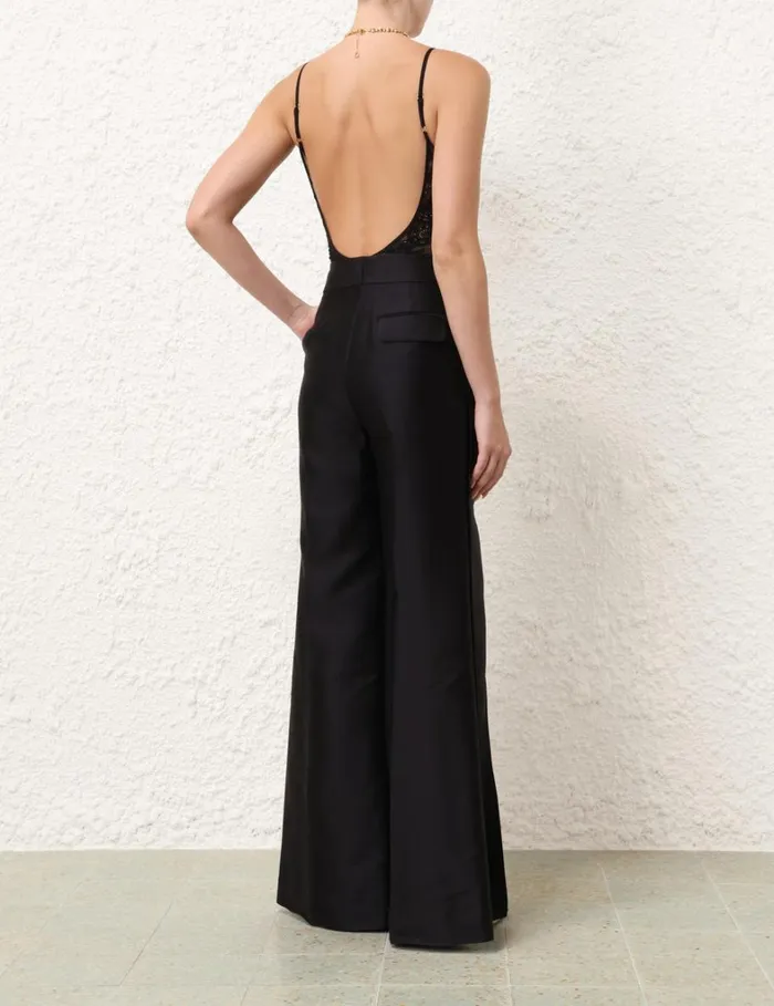 Women Tops Zimmermann Scoop Neck Bodysuit Black