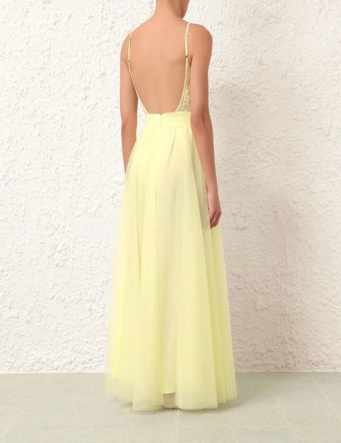 Women Tops Zimmermann Scoop Neck Bodysuit Lemon