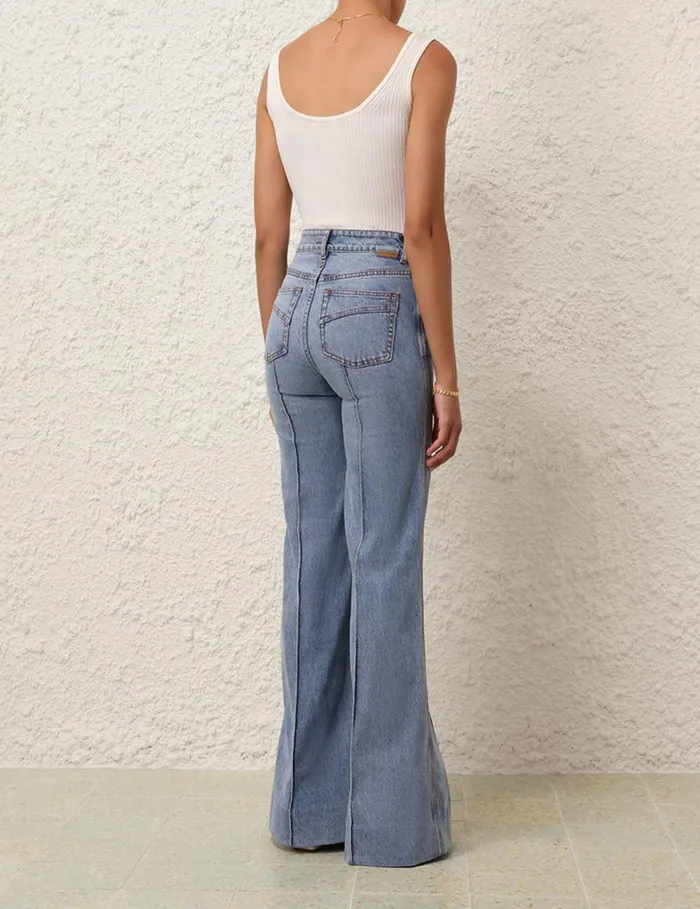 Women Tops Zimmermann Scoop Neck Tank Parchment