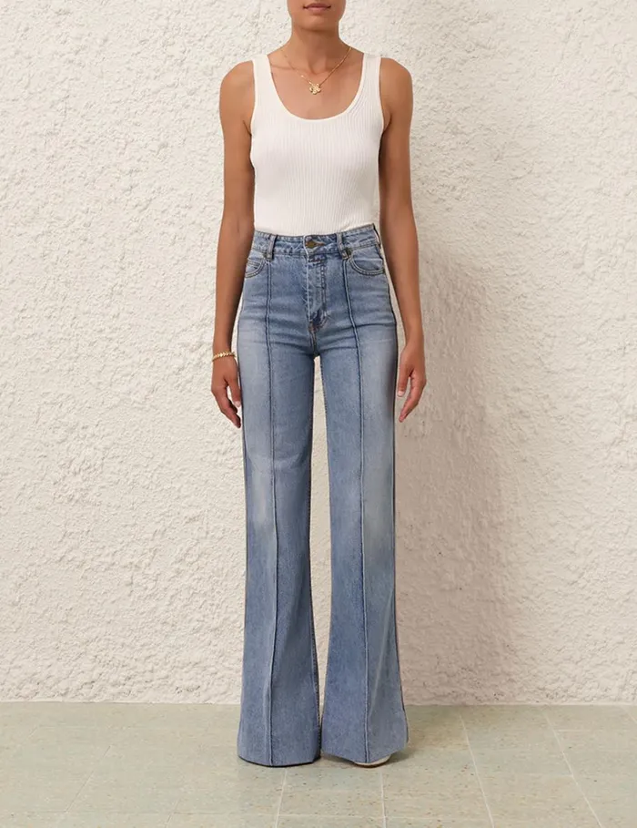 Women Tops Zimmermann Scoop Neck Tank Parchment