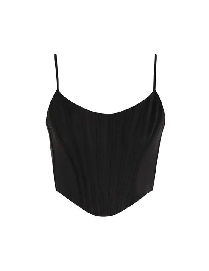 Women Tops Zimmermann Silk Corset Top Black