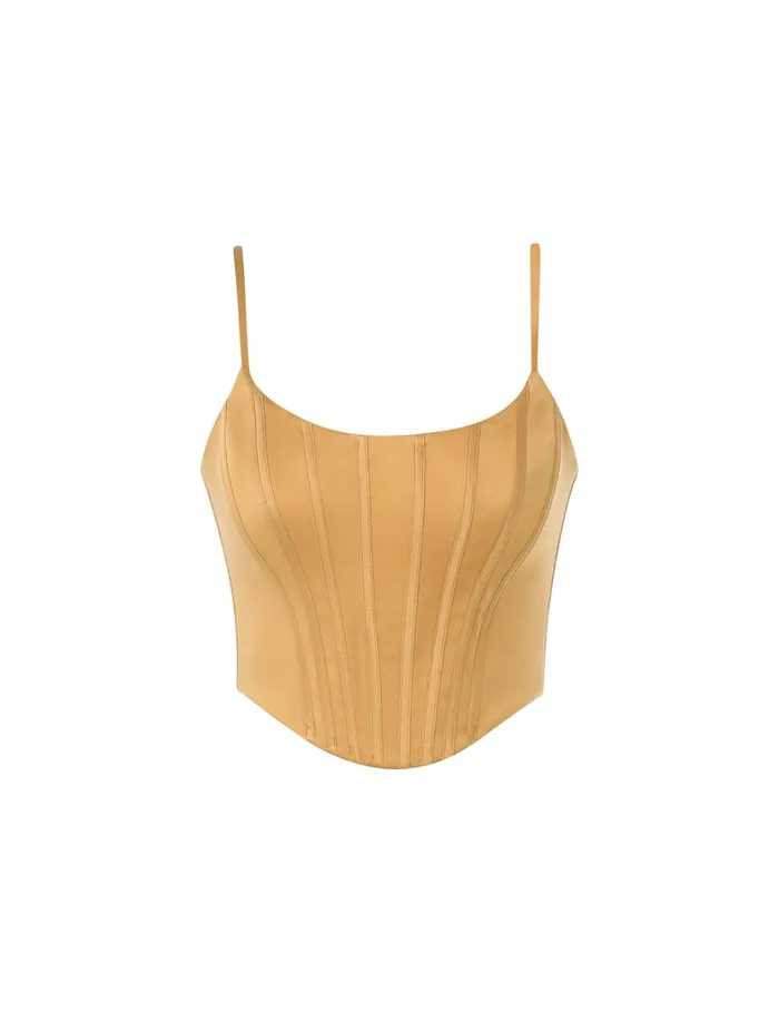 Women Tops Zimmermann Silk Corset Top Honey