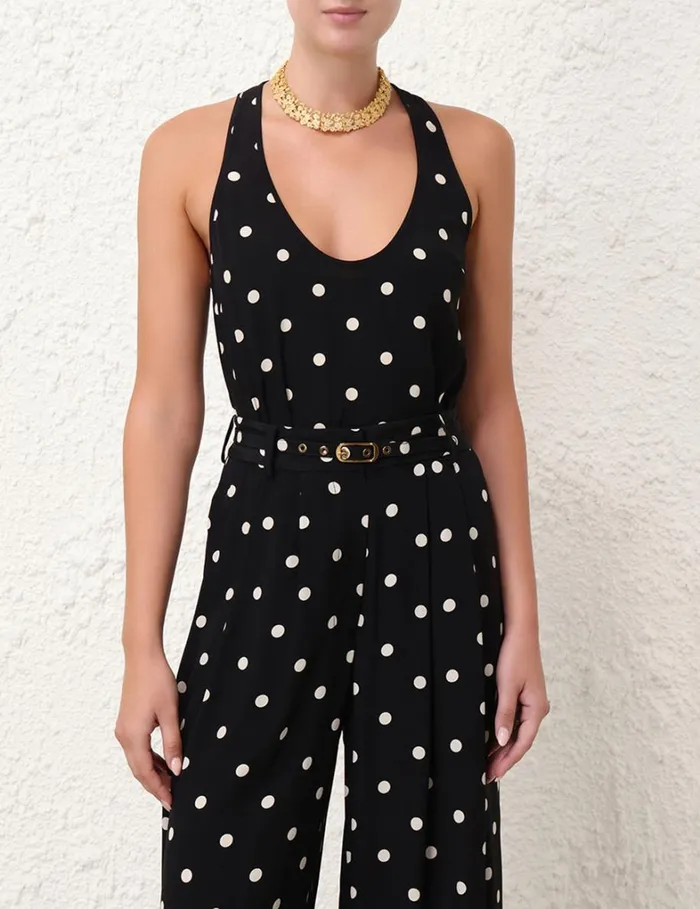 Women Tops Zimmermann Tank Black W Cream Dot