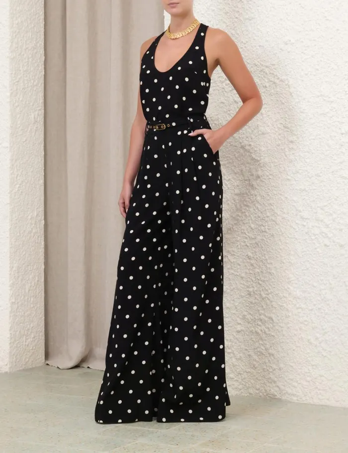 Women Tops Zimmermann Tank Black W Cream Dot