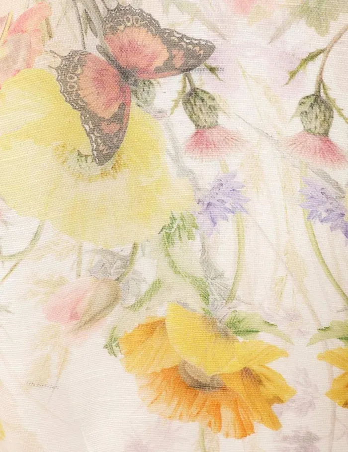 Women Tops Zimmermann Tranquillity Blouse Red Butterflies