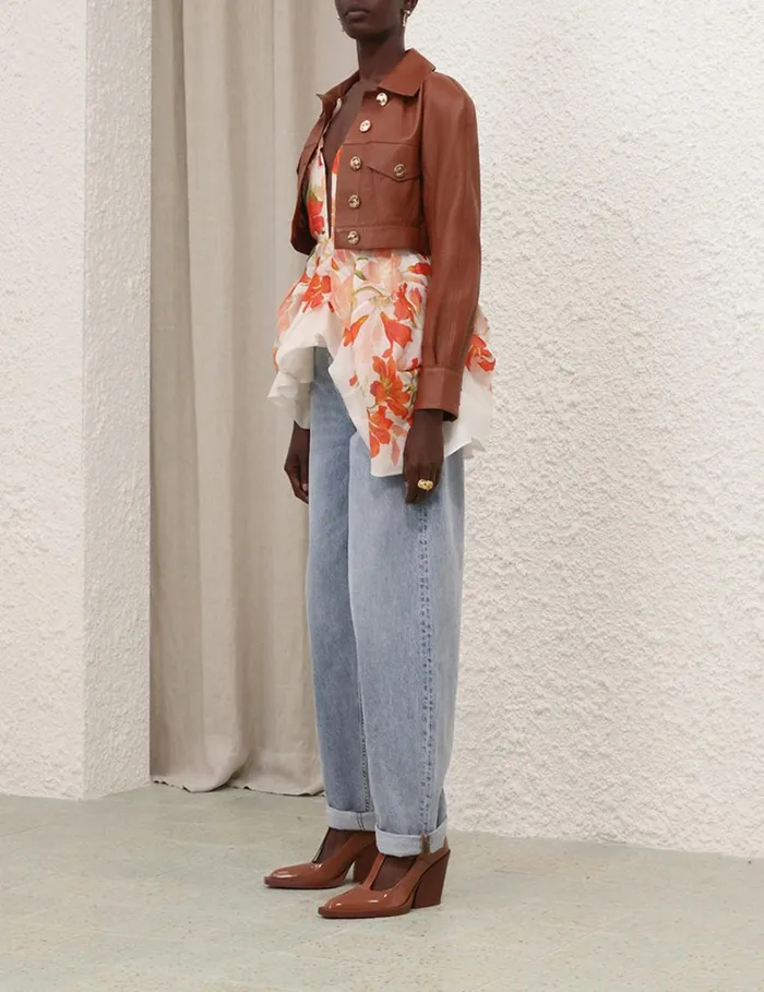 Women Tops Zimmermann Tranquillity Draped Bodice Red Lily